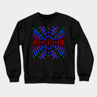 Deep Blue, Green and Red Color Combination Pattern Crewneck Sweatshirt
